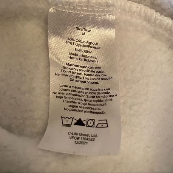 Pac-Man hooded sweatshirt, size medium long sleeve. Unisex. White with graphics - Picture 11 of 12